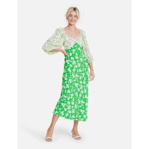 RIXO x Target Green Daisy Long Sleeve Midi Dress Green Size 8